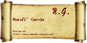 Manó Gerda névjegykártya